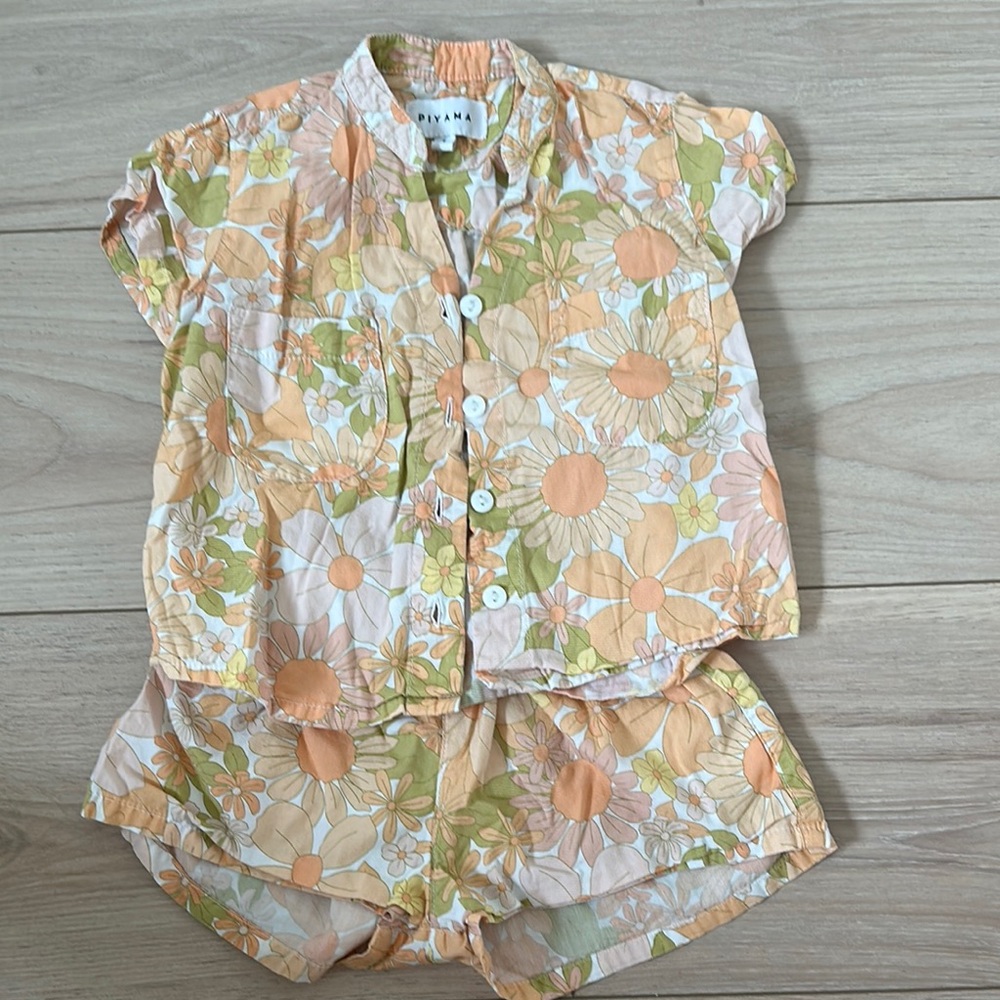 Piyama Floral Button-Up Set